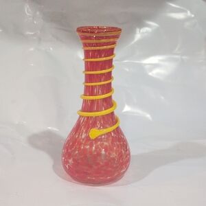 Sabina Rymanow Elegant Red and Yellow Glass Vase